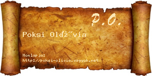Poksi Olívia névjegykártya